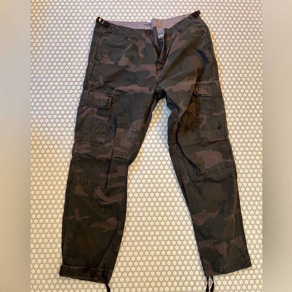 Carhartt WIP Men's Green Purple Camouflage Cargo Pants